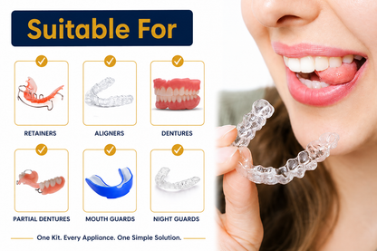 Premium Retainer, Aligner & Denture Storage Case with Mirror + Brush